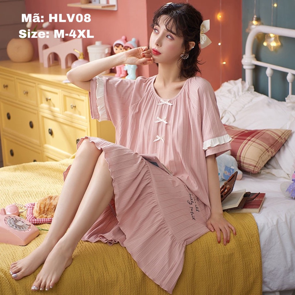 HLV08 Váy ngủ dáng suông cổ bèo | BigBuy360 - bigbuy360.vn