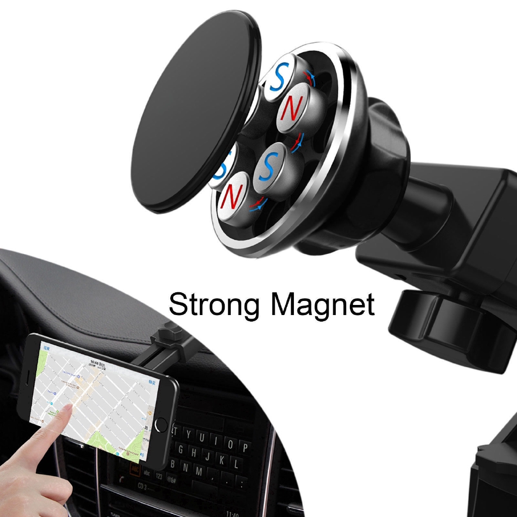 Retractable Strong Magnetic Support Cell Phone GPS Car Dash Holder Stand Mount