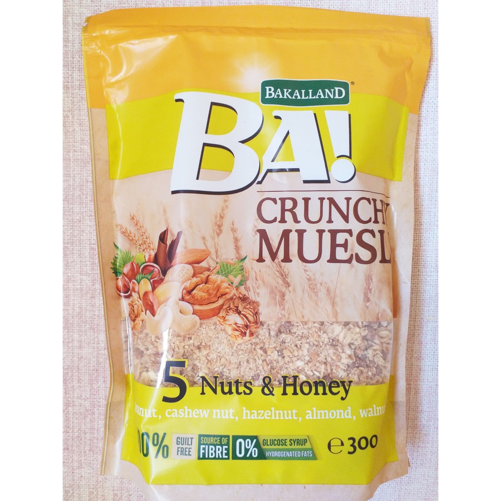 [FLASH SALE] Ngũ cốc GIẢM CÂN Bakalland Muesli 300gr 5 loại hạt Óc chó, hạnh nhân, hồ đào NK Ba Lan