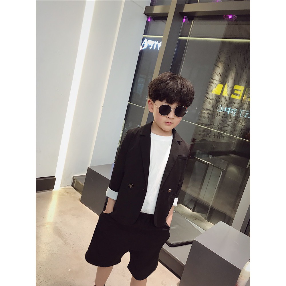 [S014] Set vest đen quần short 2 CT sz 90-140