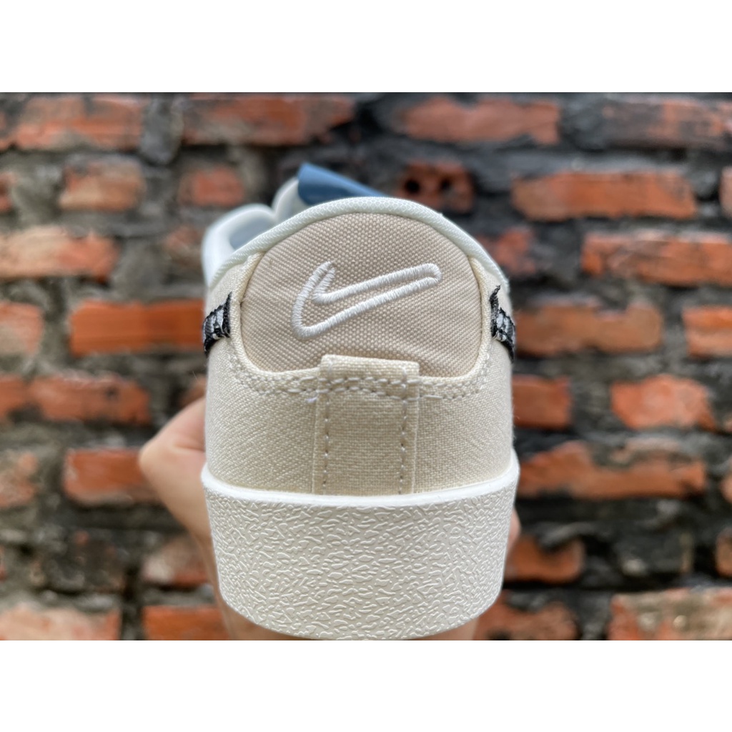 Giày Sneaker Blazer Low 77 Vintage White Black Cao Cấp Fullbox, Giày thể thao blazer 77 cổ thấp da nhăn đen trắng