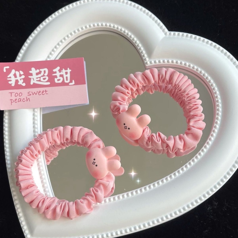 Dây Cột Tóc Cao Su Co Giãn Hình Thỏ Dễ Thương Cho Nữ