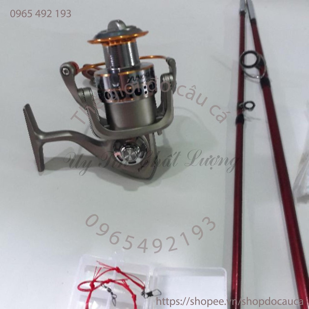 bộ cần câu cá 2 khúc và máy lc 5000 kèm phụ kiện ( rẻ vô địch )