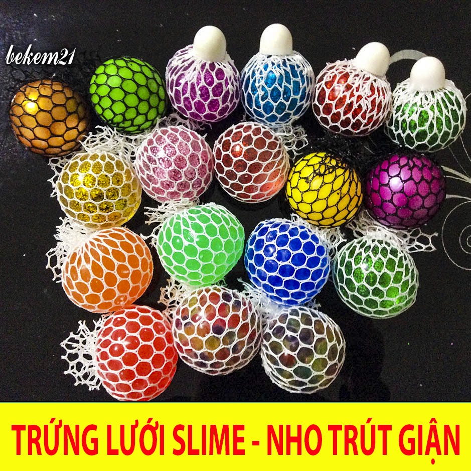 Quả Bóng Lưới Giả Trùm Nho Squishy Gudetama Trứng Lưới Nho