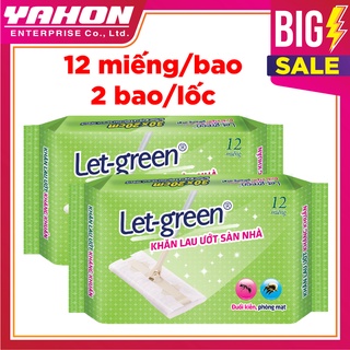 Mua COMBO 2 BAO KHĂN LAU ƯỚT SÀN NHÀ DÙNG MỘT LẦN  ĐUỔI KIẾN PHÒNG MẠT KHÁNG KHUẨN LET-GREEN 12 MIẾNG