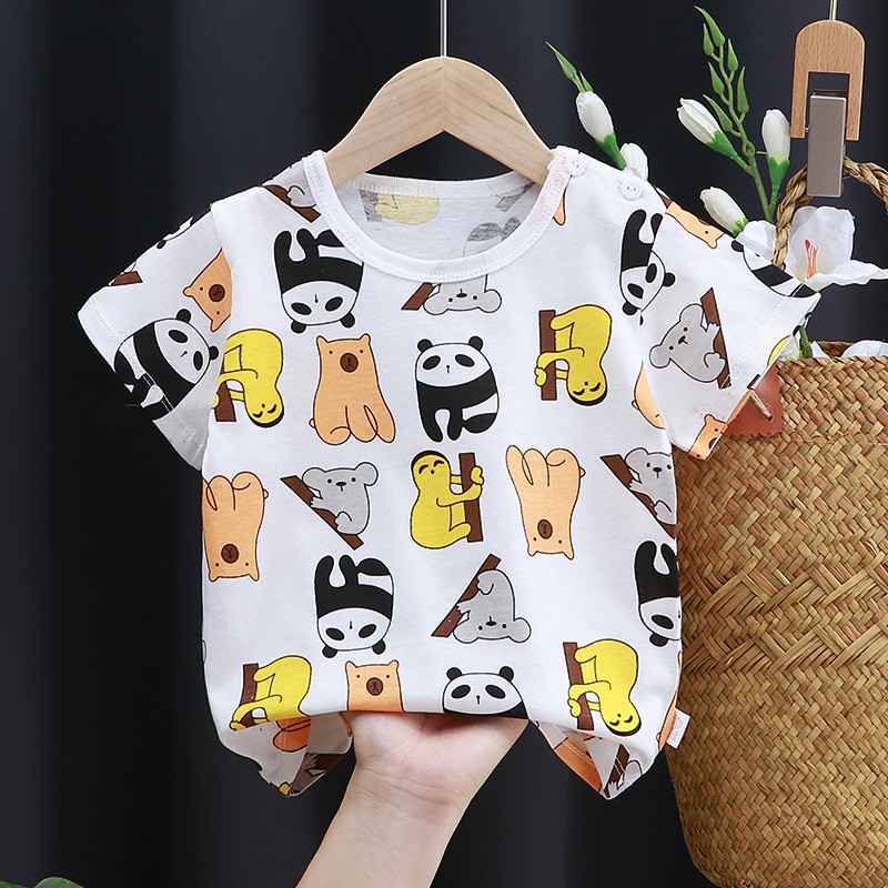 Áo cộc tay bé trai, bé gái, áo thun cho bé loại 100% cotton, hàng QuangChau KIZICIZY QATE32