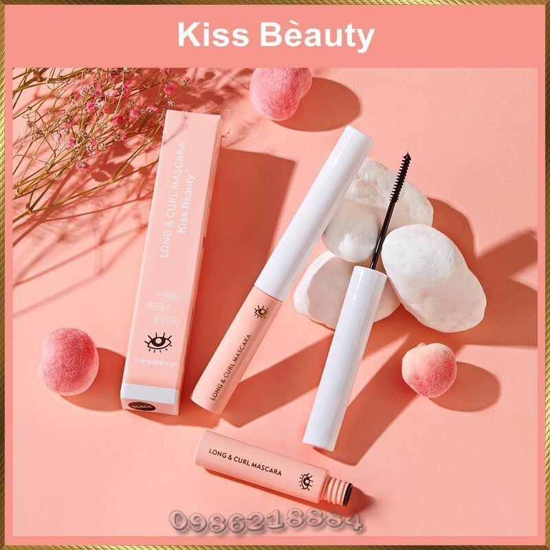 Chuốt mi Kiss Beauty làm cong mi dày mi Long &amp; Curl Mascara chống lem tự nhiên KMH2