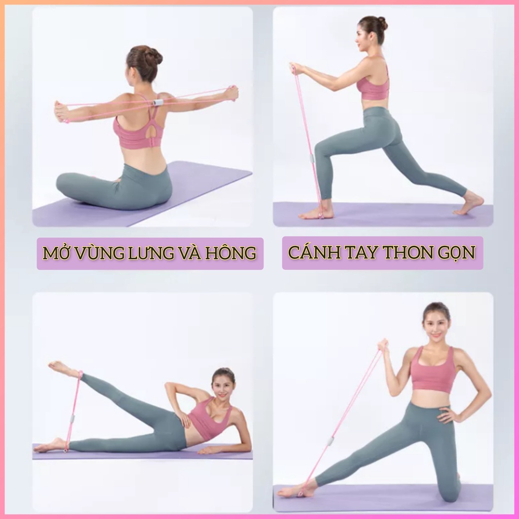 Dây Kéo Đàn Hồi Tập gym yoga, Dây Đàn Hồi Kháng Lực Tập Thể Lực Tập Tay Đa Năng Vòng Số 8 Dành Cho Nam Nữ.