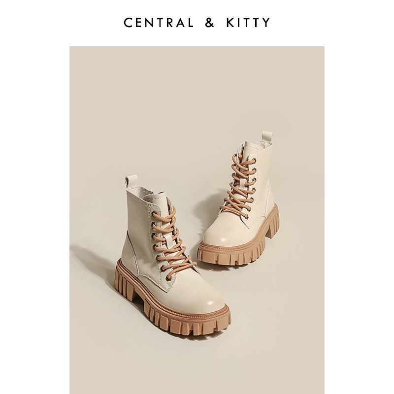 Boots ngắn martin ulzzang cổ ngắn đế cao 5cm đế rang cưa | BigBuy360 - bigbuy360.vn