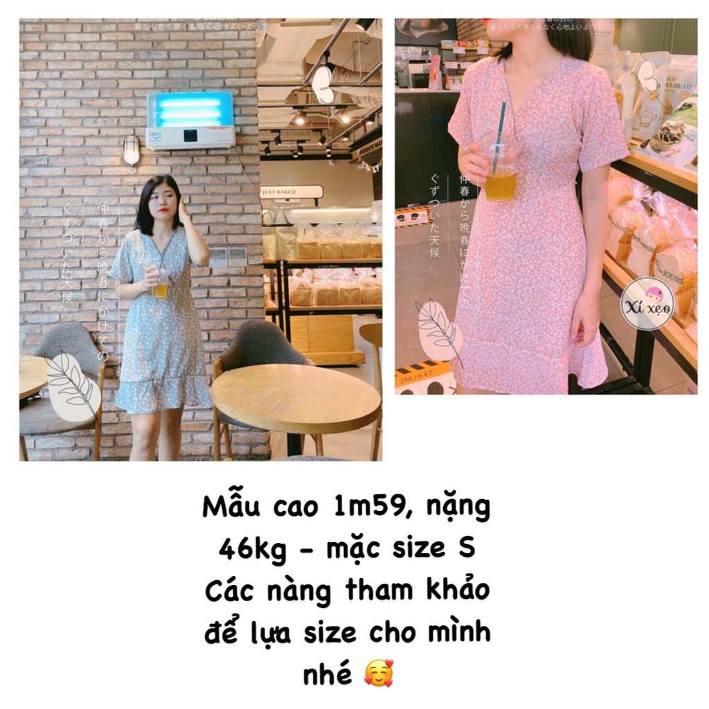 Đầm váy hoa nhí vintage, đầm dự tiệc thiết kế xixeoshop - V11