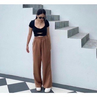 [ Chang Tròn ] Áo Croptop Cột Nơ Bigsize