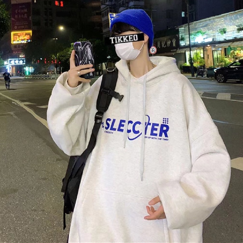 Áo Hoodie Dáng Rộng In Chữ Phong Cách Nhật Bản Thời Trang Cho Nam Và Nữ Size M-5XL