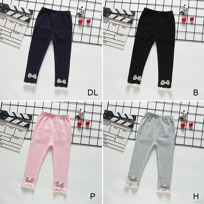 Quần Legging Màu Trơn Cho Bé Gái 6 Tháng - 4 Tuổi