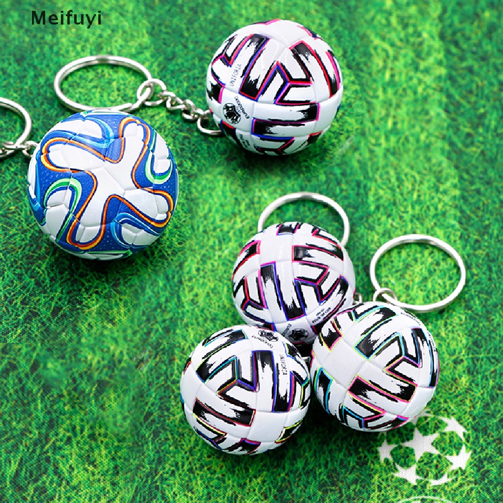 Móc khóa gắn hình quả bóng đá bằng da PU 3D VN439