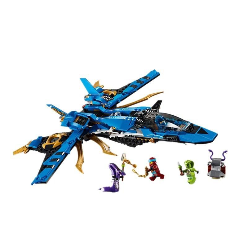 (CÓ SẴN) đồ chơi Lắp ghép Mô hình ninjago 44002 máy bay phi thuyền xanh chiến đấu của JAY 06096