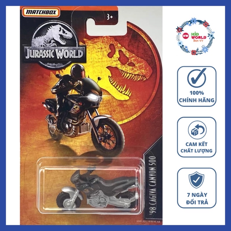 Xe mô hình Matchbox Jurassic World Series Moto '98 Cagiva Canyon 500 GDN83.