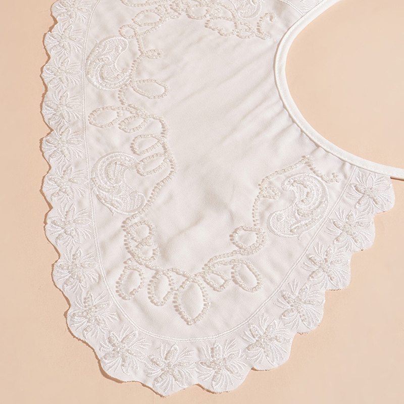 Khăn Choàng Cổ Thêu Hoa Đính Hạt Có Thể Tháo Rời Phong Cách Hàn Quốc Cho Nữ