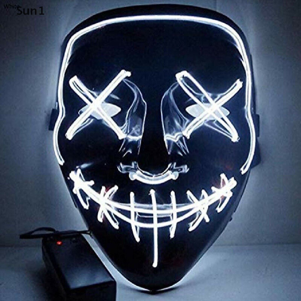 Mặt nạ hóa trang halloween LANLAN KIDS có led dạ quang nhiều màu sắc