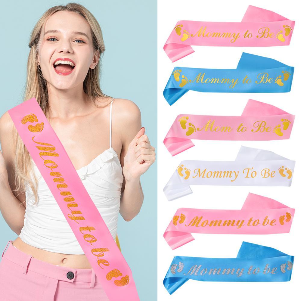 PISTA 1 Băng Đeo Chéo Vải Satin In Chữ Mum To Be