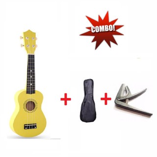 Combo Đàn Ukulele Soprano KBD Full Option (Đàn, bao, dây đàn hoặc kẹp đàn)