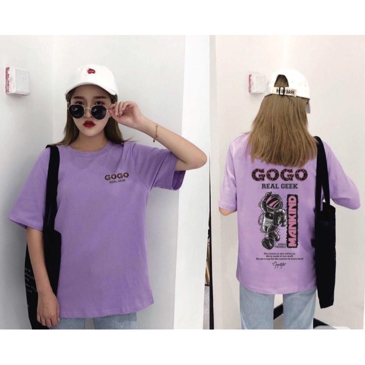 MS73 Áo Thun From Rộng Tay Lỡ Freesize In Họa Tiết FOOTBALL, Áo Phông Nam Nữ Unisex Màu TÍM Go&Go