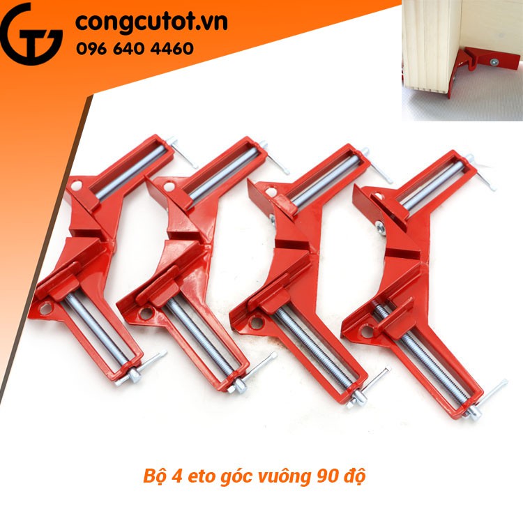 Bộ 4 eto kẹp góc vuông - kẹp gỗ, kẹp sắt, kẹp cơ khí thông minh, đa dụng 4 chiếc