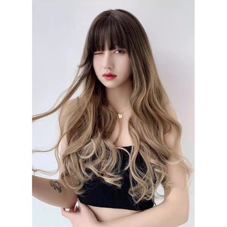 [ẢNH THẬT] Tóc giả nữ chính hãng (Tóc bộ nguyên đầu ombre nâu khói)