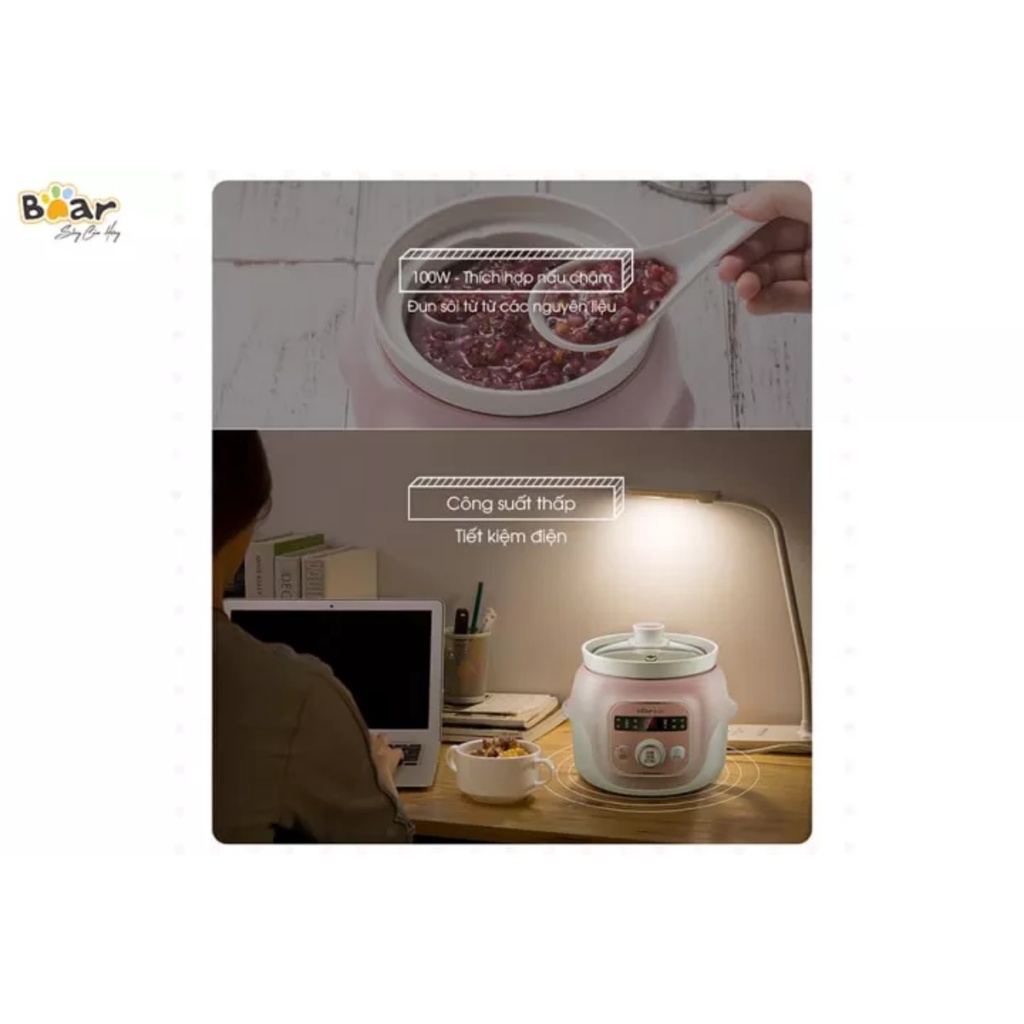 Nồi nấu chậm Bear 1l DDG-D10B1S hàng chính hãng