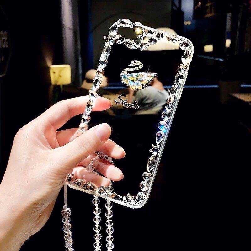 Ốp đính đá thiên nga ip7/7p/X/Xsmax