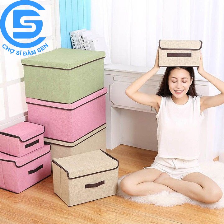 Combo 2 Hộp vải đựng vật dụng xếp gọn tiện ích Tiết kiệm không gian G113-2HopvaiGG
