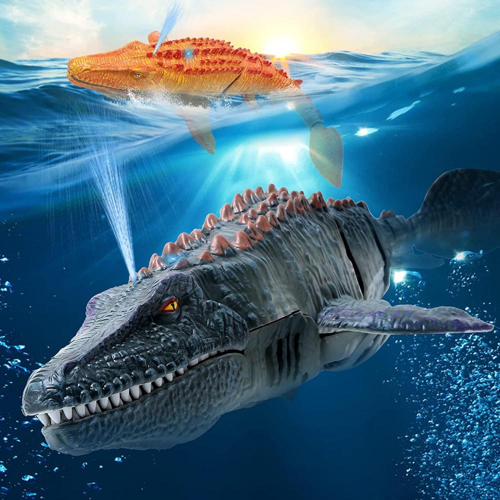 Mô Hình Đồ Chơi Khủng Long Mosasaurus 2.4G Điều Khiển Từ Xa Có Đèn Và Phun Nước Độc Đáo