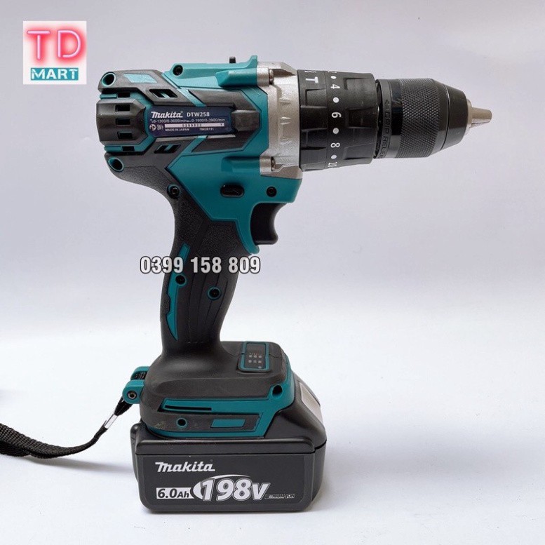 [Công Ty] Máy khoan pin MAKITA 198V 3 chức năng có búa không chổi than. BẮN VÍT BẮN TÔN CỰC KHỎE. CẢ PHỤ KIỆN