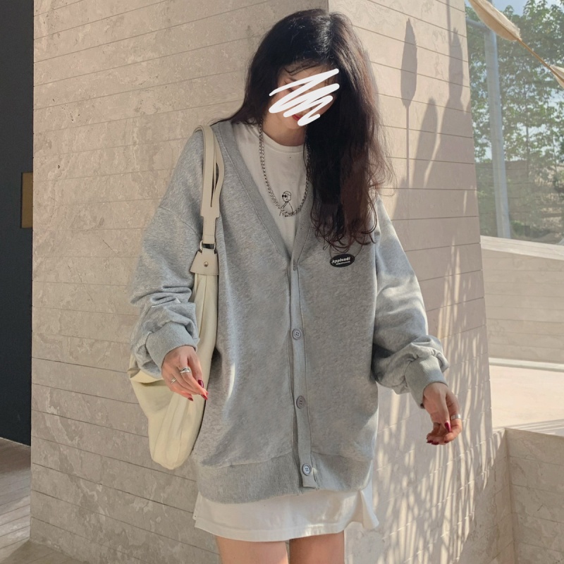 Áo Sweater Dáng Rộng Cổ Chữ V Gài Nút Phong Cách Hàn Quốc Thời Trang Mùa Thu Cho Bạn Nữ | BigBuy360 - bigbuy360.vn