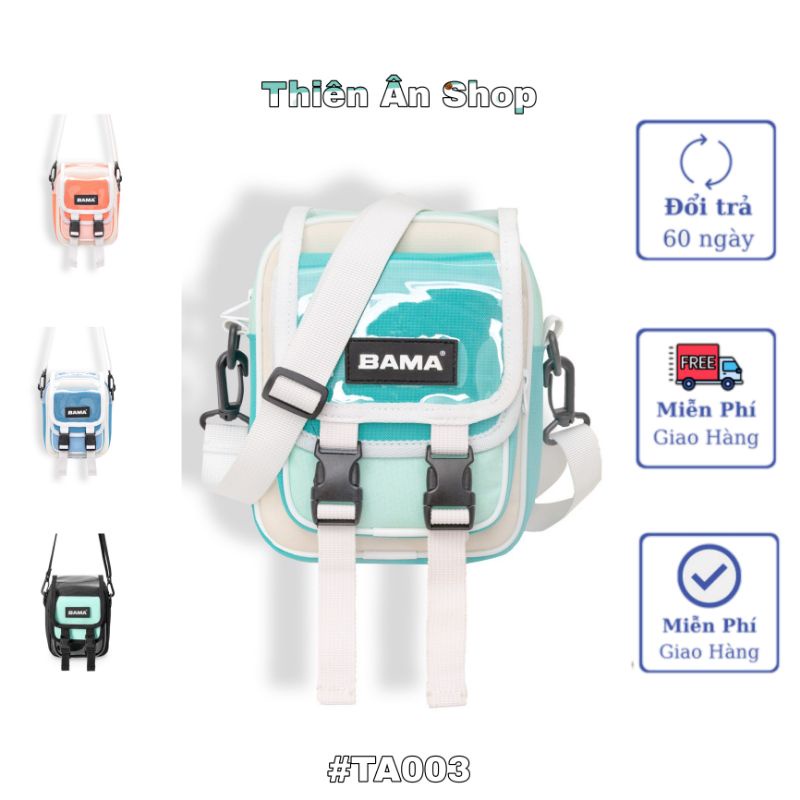 Túi đeo chéo BAMA 2 khóa thời trang trang nam và nữ TA003