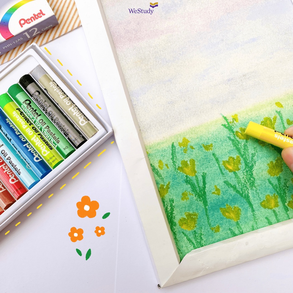 Hộp màu sáp dầu Pentel  - TẶNG KÈM BOOKMARKS