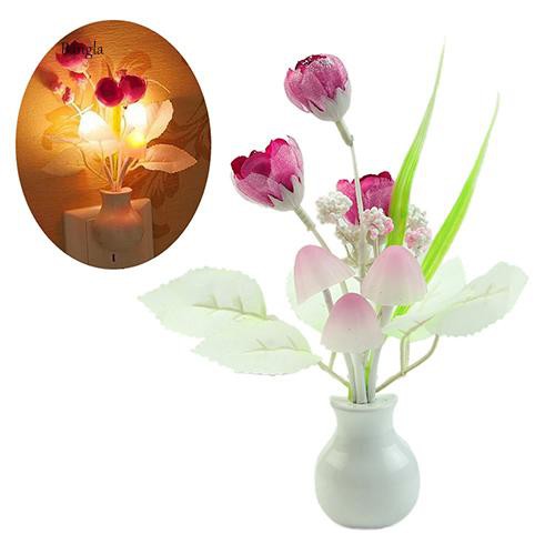 Đèn ngủ LED họa tiết hoa tulip lãng mạn trang trí nội thất