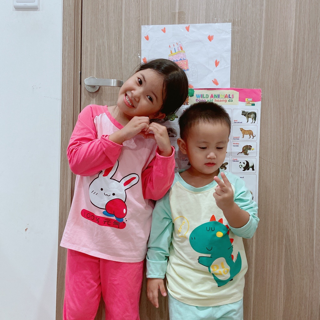 Lyvyshop - (Hàng đẹp) Bộ dài phối tay siêu dễ thương cho bé trai, bé gái 09-26kg