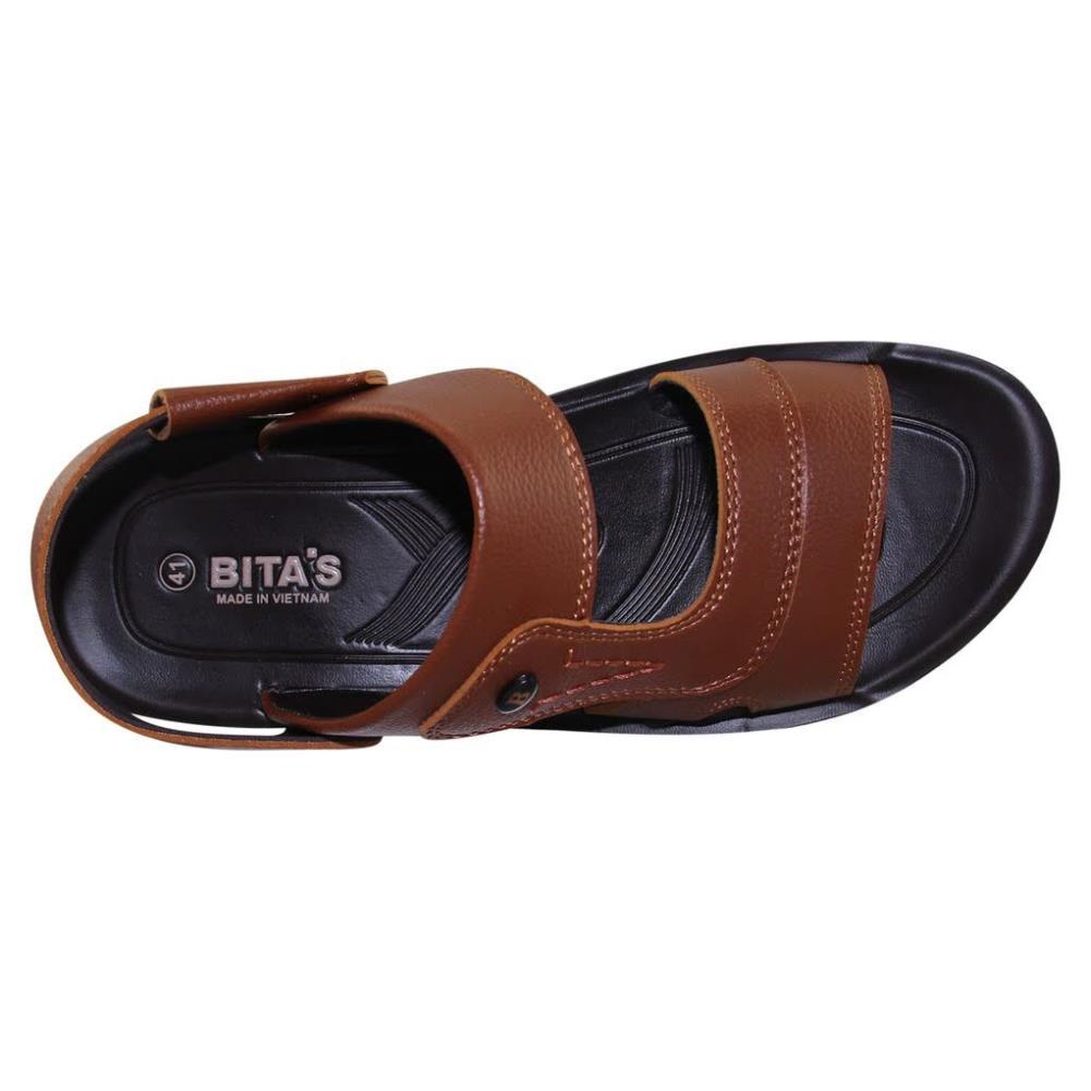 SANDAL ĐẾ BẰNG NAM QUAI DA BITA'S SUM.91 (ĐEN + NÂU + VÀNG BÒ) - BITAS 🌳
