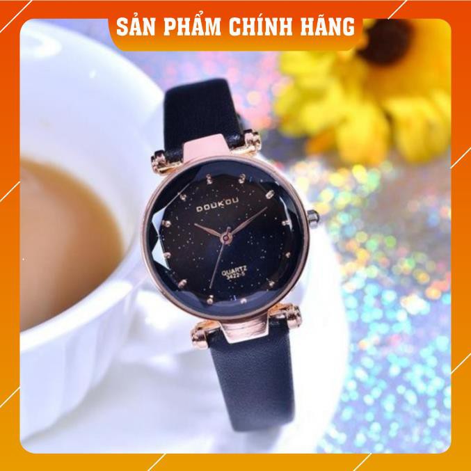 Đồng hồ nữ Doukou 3422 hàng chính hãng dây da mặt sao trời | BigBuy360 - bigbuy360.vn