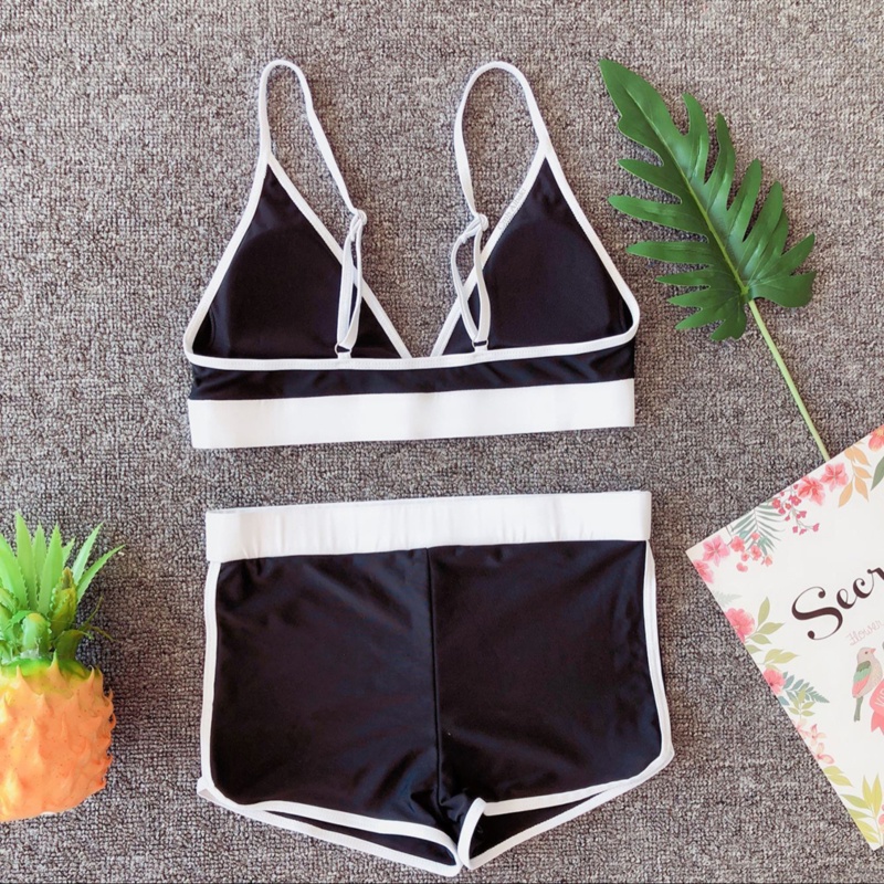 Set Bikini 2 Mảnh Cổ Chữ V Co Giãn Phong Cách Thể Thao Năng Động Gợi Cảm Với 3 Màu Tùy Chọn Cho Nữ | BigBuy360 - bigbuy360.vn