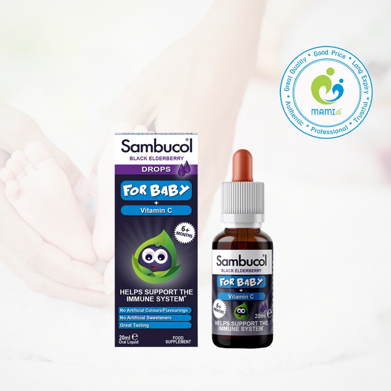 Vitamin (125ml) tăng cường sức đề kháng cho trẻ Pediakid Immuno Fort/Sambucol for kids Liquid/Baby Drops, Pháp/UK