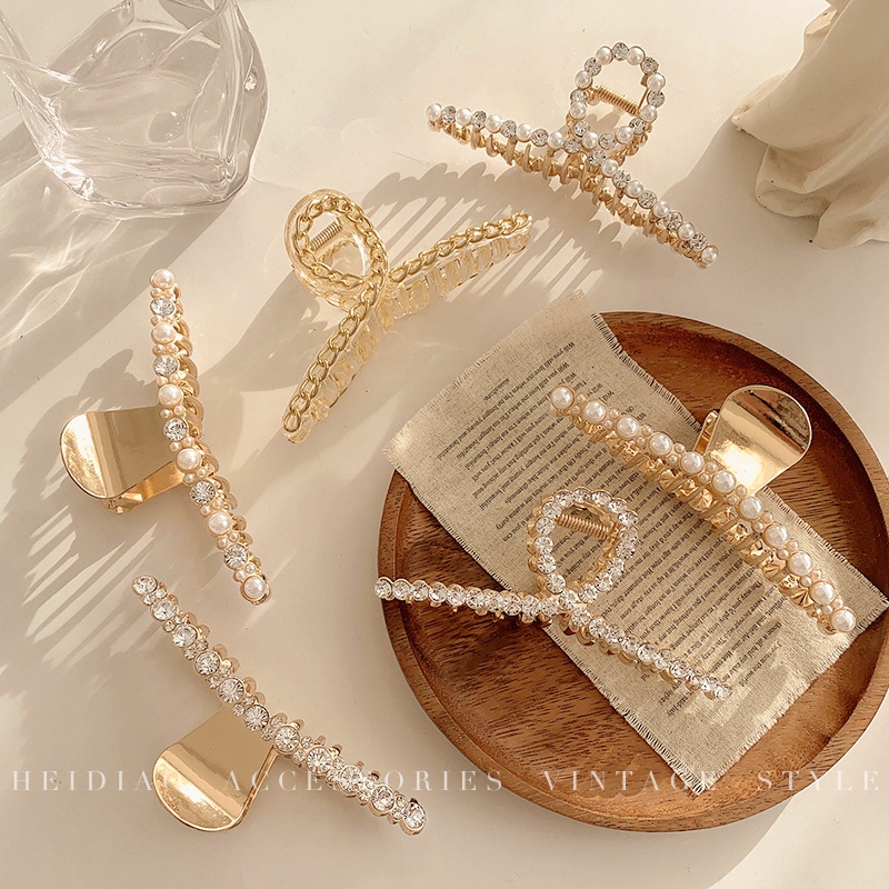 Kẹp TóC HìNh Đuôi Cá ĐíNh NgọC Trai Giả ThờI Trang Cho Nữ