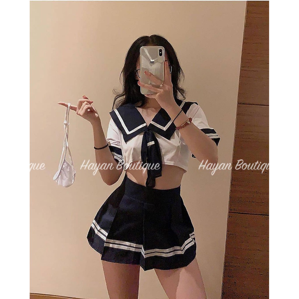 HT112 Váy ngủ Cosplay học sinh dễ thương, đồ ngủ cosplay hoá trang siêu đỉnh HT112