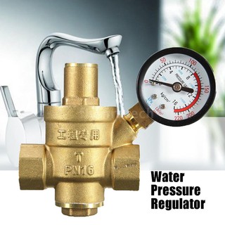 Van giảm áp suất nước tùy chỉnh DN15 bằng đồng thau 1/2" có đồng hồ đo 85*63mm