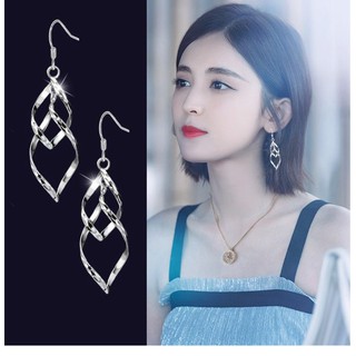 Bông tai 2 chiếc lá lồng đèn tòn ten phong cách hàn bt2leaftonten01