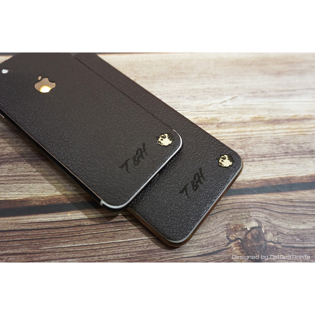 Miếng dán da skin Iphone7 - Da nâu dập vân - D9