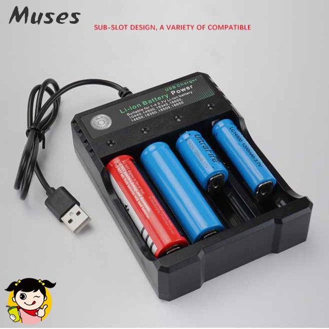 Muse07 Bộ sạc pin Li-ion cổng USB nhỏ gọn 7V 18650 18350 16340 14500
