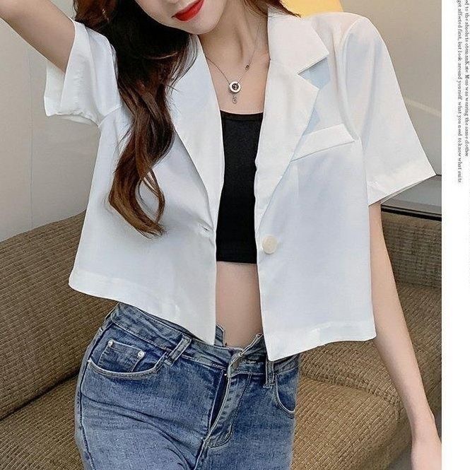 Áo Blazer Croptop Tay Ngắn Dáng Rộng | Smide Clothing