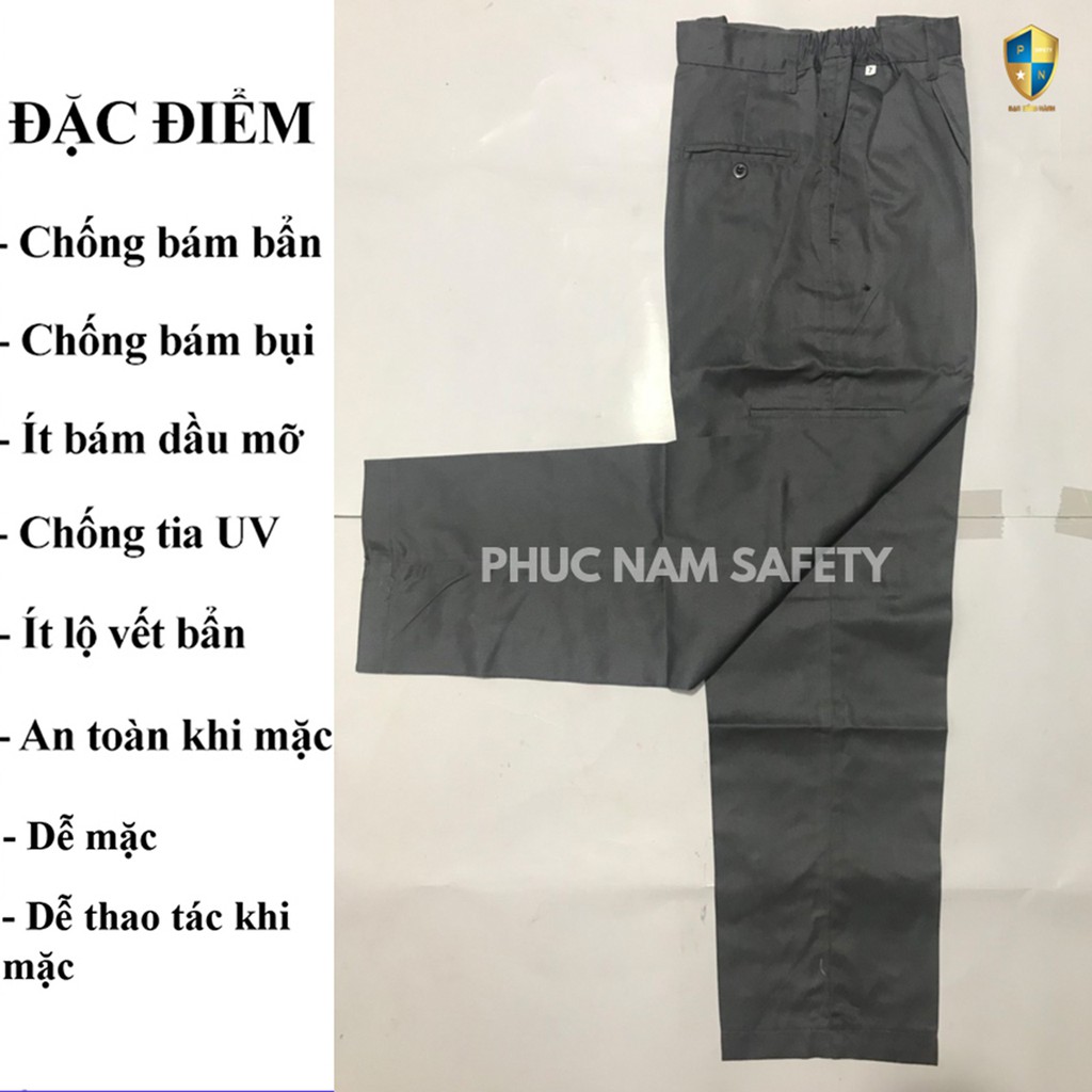 Quàn bảo hộ lao động màu chì có túi hộp - PN-Q2( Quần PN18), Quần bảo hộ lao động có túi hộp, Bảo hộ lao động Phúc Nam.