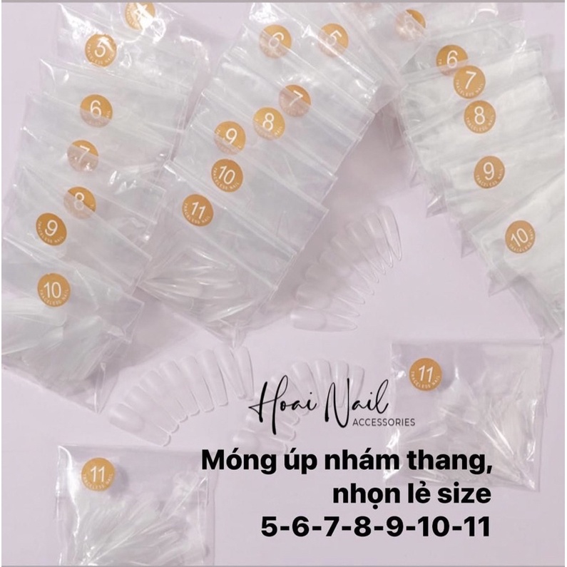 Móng úp nhám lẻ size 5-6-7-8-9-10-11(f om to hơn hộp 2 size)